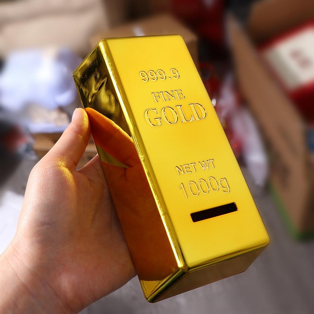 Cofrinho de Plástico Dourado E - Coin Operated Kiddie Ride avaliação e preço